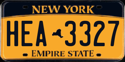 NY license plate HEA3327