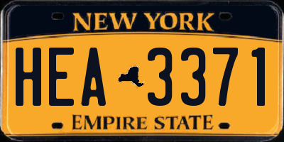 NY license plate HEA3371