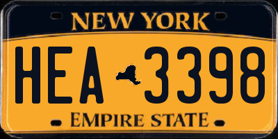 NY license plate HEA3398