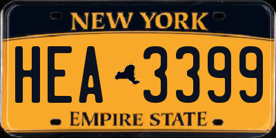 NY license plate HEA3399