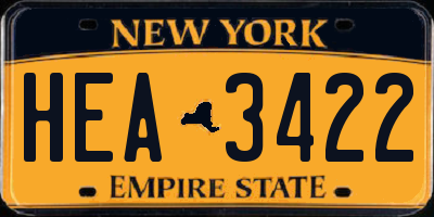 NY license plate HEA3422