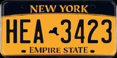 NY license plate HEA3423