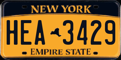 NY license plate HEA3429