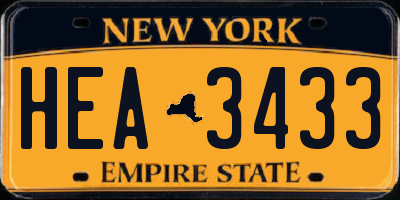 NY license plate HEA3433