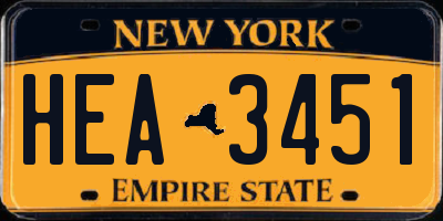 NY license plate HEA3451