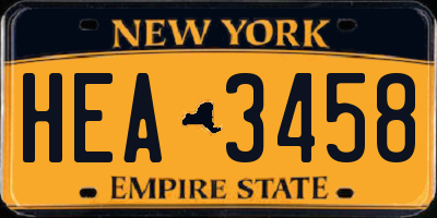 NY license plate HEA3458