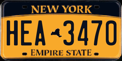 NY license plate HEA3470