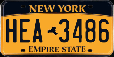 NY license plate HEA3486