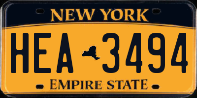 NY license plate HEA3494