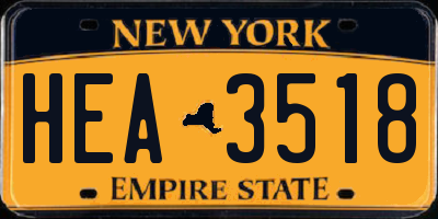 NY license plate HEA3518
