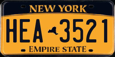 NY license plate HEA3521