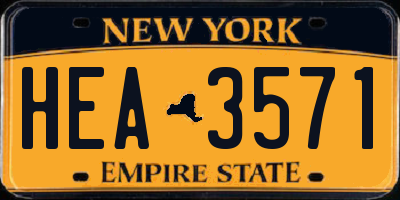 NY license plate HEA3571