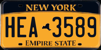 NY license plate HEA3589