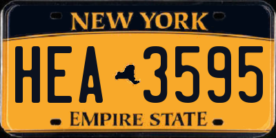 NY license plate HEA3595
