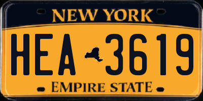 NY license plate HEA3619