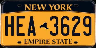 NY license plate HEA3629