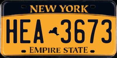 NY license plate HEA3673