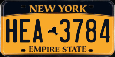 NY license plate HEA3784