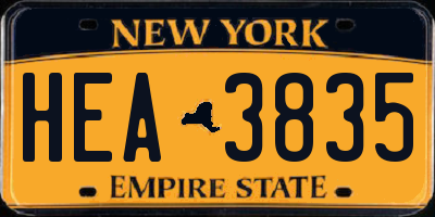 NY license plate HEA3835