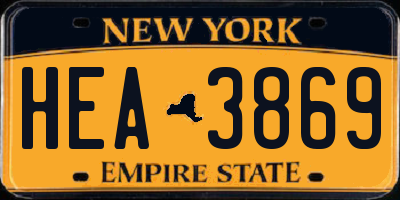 NY license plate HEA3869
