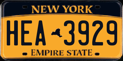 NY license plate HEA3929