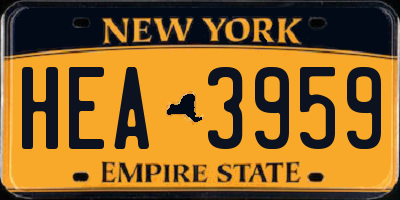 NY license plate HEA3959