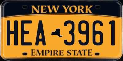 NY license plate HEA3961