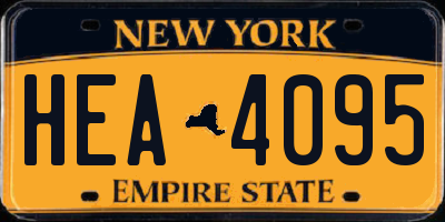 NY license plate HEA4095