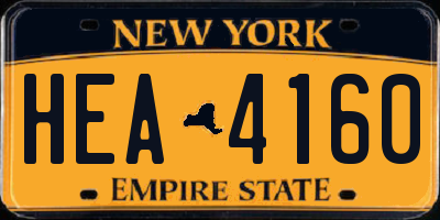 NY license plate HEA4160
