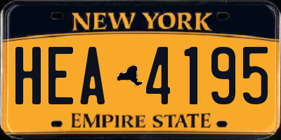 NY license plate HEA4195