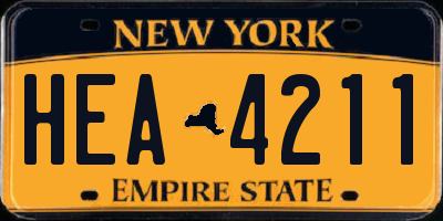 NY license plate HEA4211