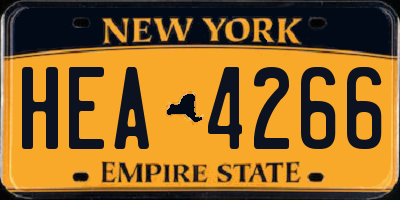 NY license plate HEA4266