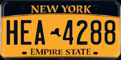 NY license plate HEA4288