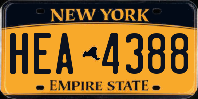 NY license plate HEA4388
