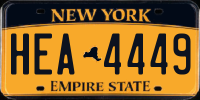 NY license plate HEA4449