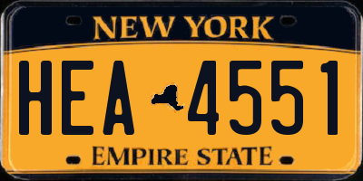 NY license plate HEA4551