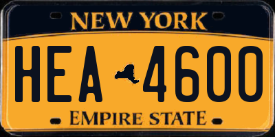 NY license plate HEA4600