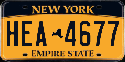NY license plate HEA4677