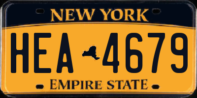 NY license plate HEA4679