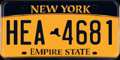NY license plate HEA4681