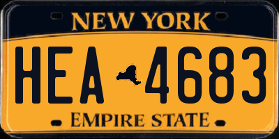 NY license plate HEA4683
