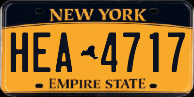 NY license plate HEA4717