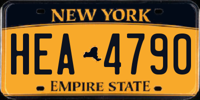 NY license plate HEA4790