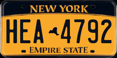 NY license plate HEA4792