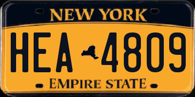NY license plate HEA4809