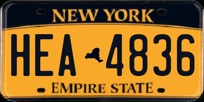 NY license plate HEA4836