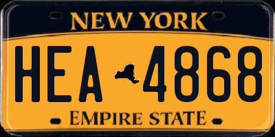 NY license plate HEA4868