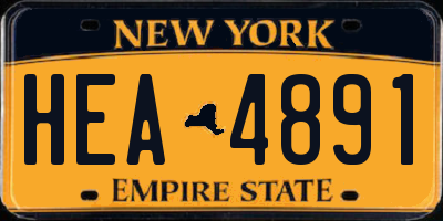 NY license plate HEA4891