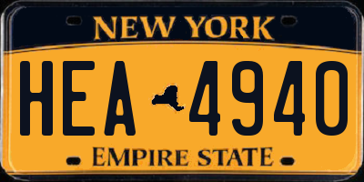 NY license plate HEA4940