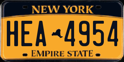 NY license plate HEA4954